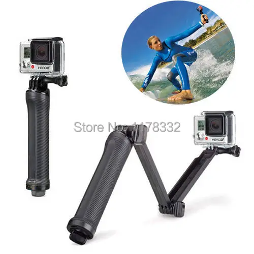 

3-Way Multi-function Folding Monopod Tripod Mounts Pole For Gopro Hero 2 3 3+ 4