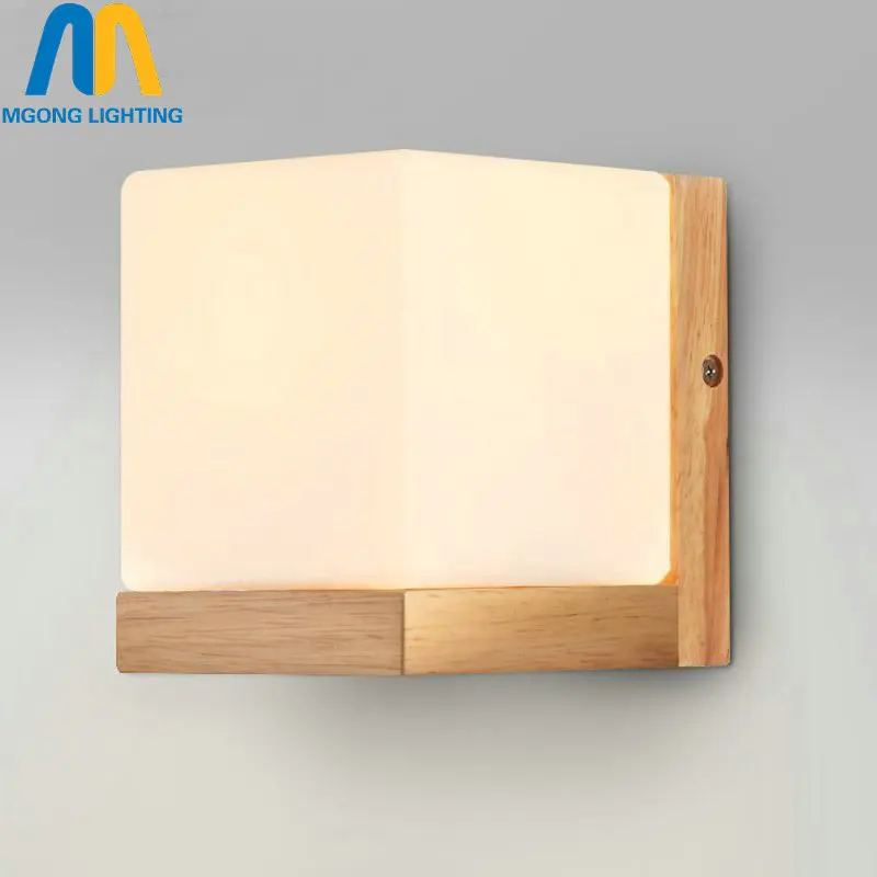 Современный деревянный стеклянный настенный светильник освещение для прихожей