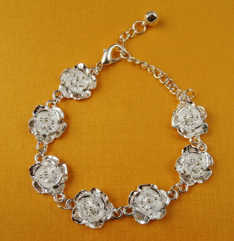 Новый модный браслет в стиле ретро с драгоценными камнями и цветами для женщин