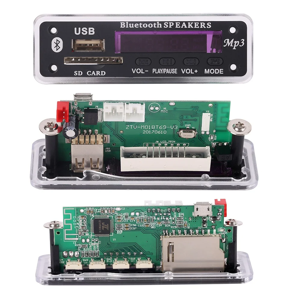 Bluetooth MP3 декодирующая плата Модуль ж/SD слот для карты/USB/FM/пульт дистанционного декодирования Модуль платы