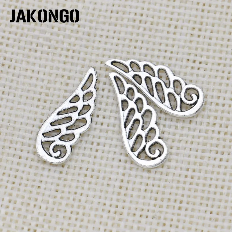 JAKONGO Античная Посеребренная Подвеска с ангельскими крыльями для изготовления