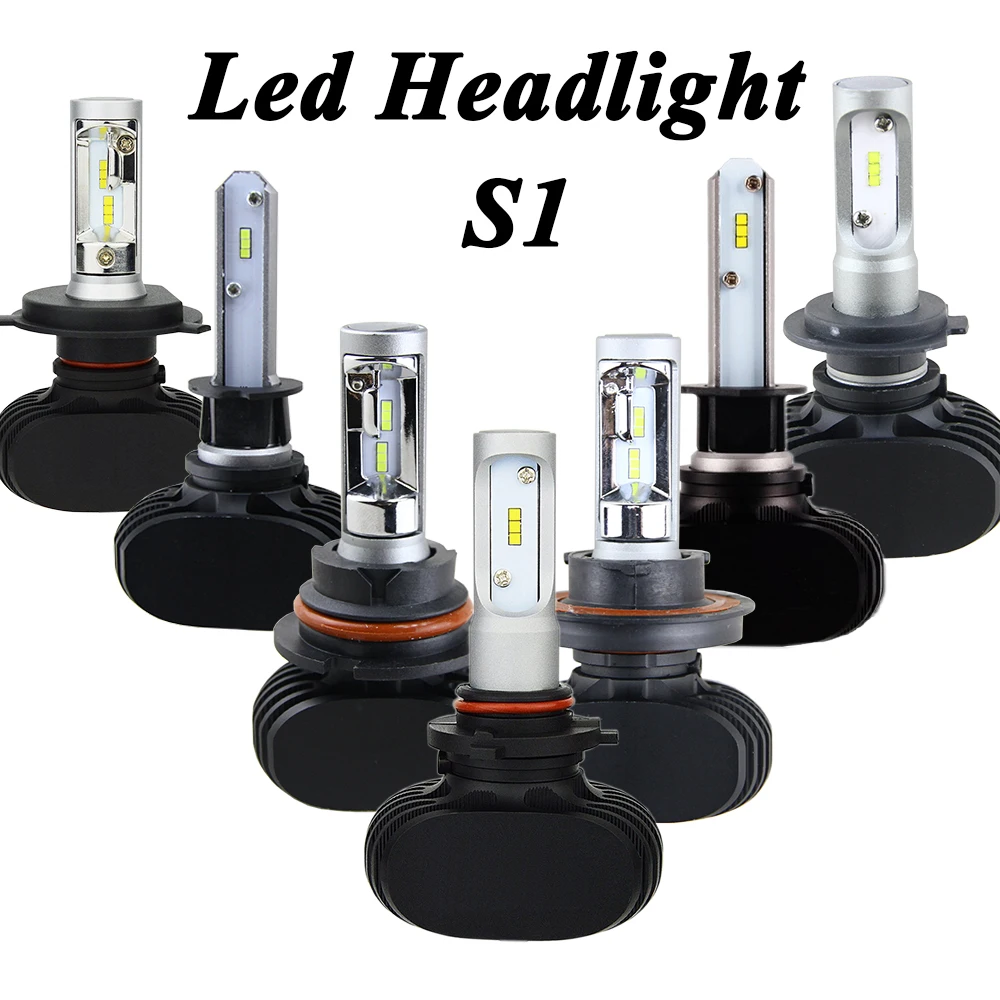1set 9005 HB3 9006 HB4 H1 H11 H4 H7 Led Auto Car Headlight S1 N1 50W 8000LM 6000K Automobile Bulb All In One CSP Lumileds Lamp | Автомобили