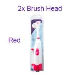 2pcs red 1 шт. вращающаяся электрическая зубная щетка с аккумулятором, вращающаяся зубная щетка, электрическая щетка для взрослых и детей, Сменная головка щетки - Цвет: 2pcs red