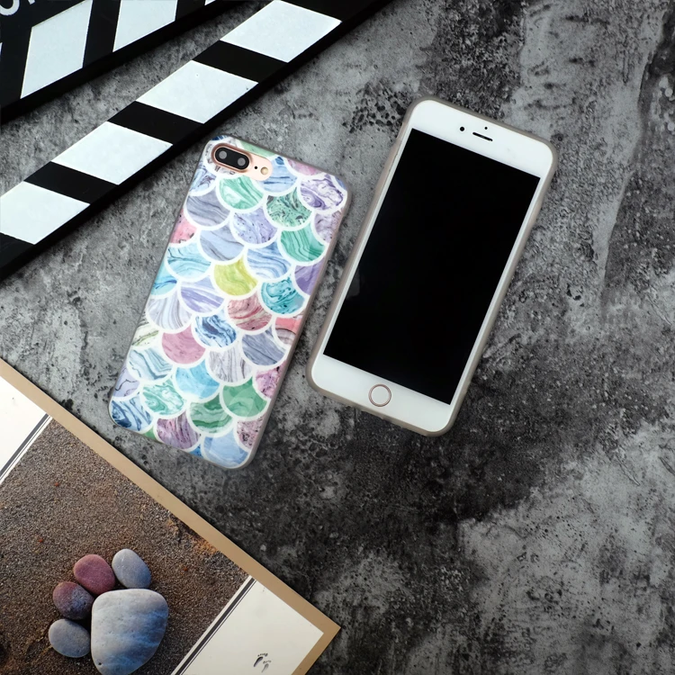 WULAWUKU модные красивые шарики Русалка масштаб 3D Мягкие TPU для iphone X 8 плюс 7 6 6s сзади