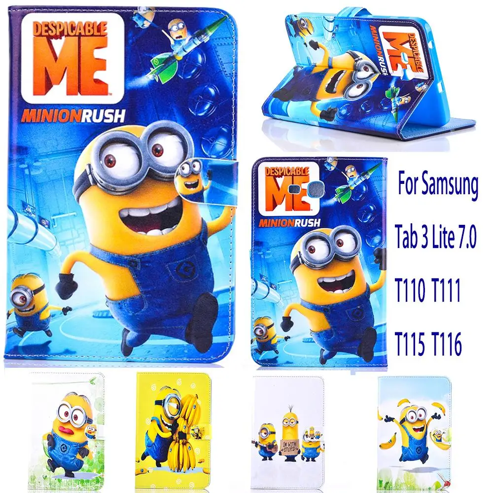 Чехол для Samsung Galaxy Tab 3 Lite 7 0 T110 T111 T115 чехол с миньонами из мультфильма Гадкий я tablet