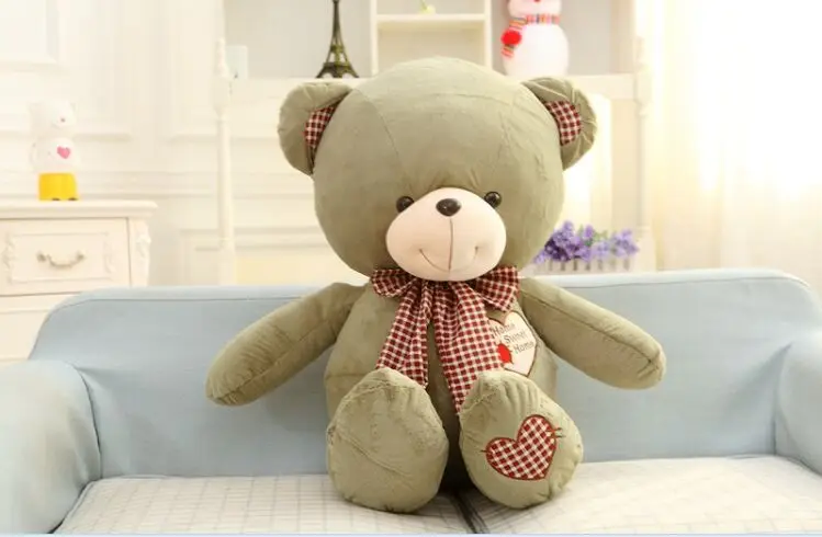 Милая игрушка плюшевый медведь лук Мишка Тедди зеленое сердце мишка кукла