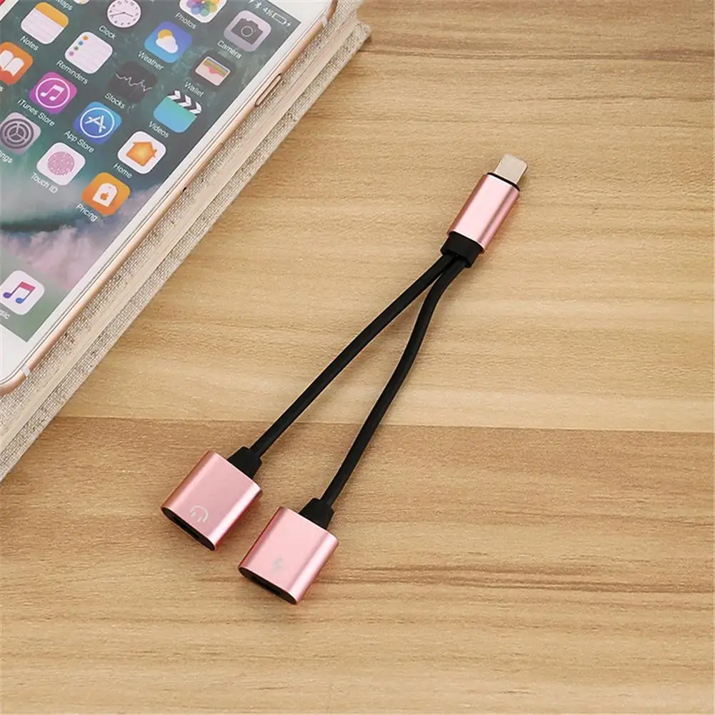 2 в 1 адаптер для подключения наушников для Iphone7/IPhone X/8/8 Plus Dual USB кабель адаптера для наушников разветвитель кабеля