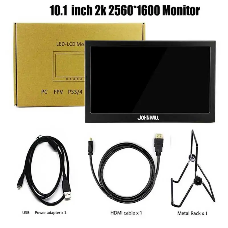 10.1inch 2560X1600 Портативный монитор 10,1 дюймов ips full hd экран 2560X1600 маленький мини компьютер ЖК-дисплей игровой монитор ПК для Xbox переключатель PS3 PS4 - Цвет: 10.1inch 2560X1600