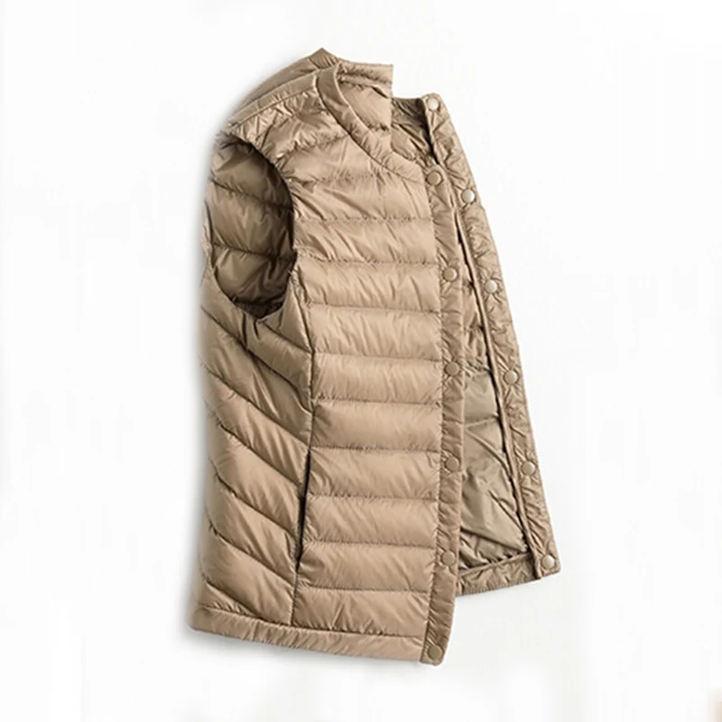 Женский жилет на утином пуху ультра легкий теплый Приталенный без рукавов осень