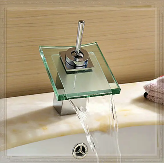 Contemporary Chrome Single Handle Glass Spray Bathroom Basin Sink Mixer Tap Faucet C8200 | Обустройство дома