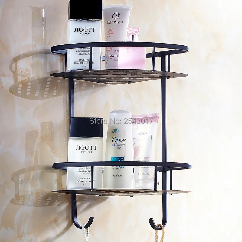 Высокое качество евро черная бронзовая полка настенная двухслойная ванная
