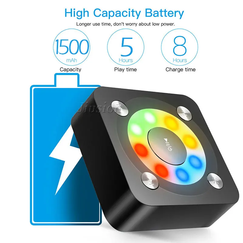 Мини колонка Bluetooth динамик портативный стерео громкий Беспроводная сабвуфер с