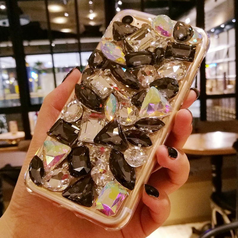 Сверкающий блестящий чехол со стразами для телефона iPhone 11 Pro 7 8 Plus X XS Max XR Samsung Galaxy
