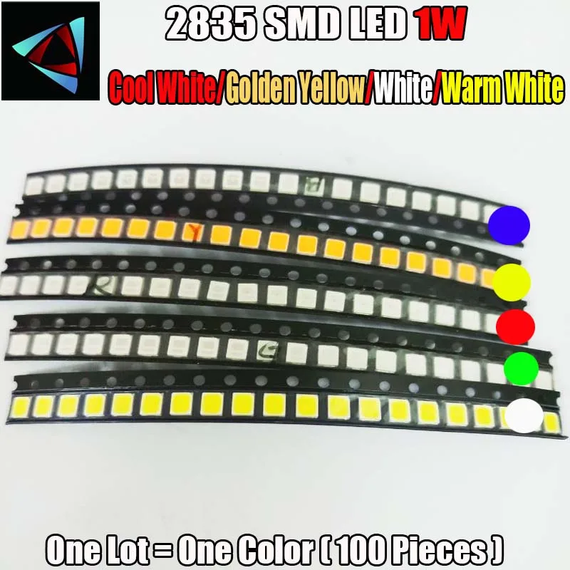 Светодиодный Ультраяркий комплект SMD 100 шт. 2835 1 Вт холодный