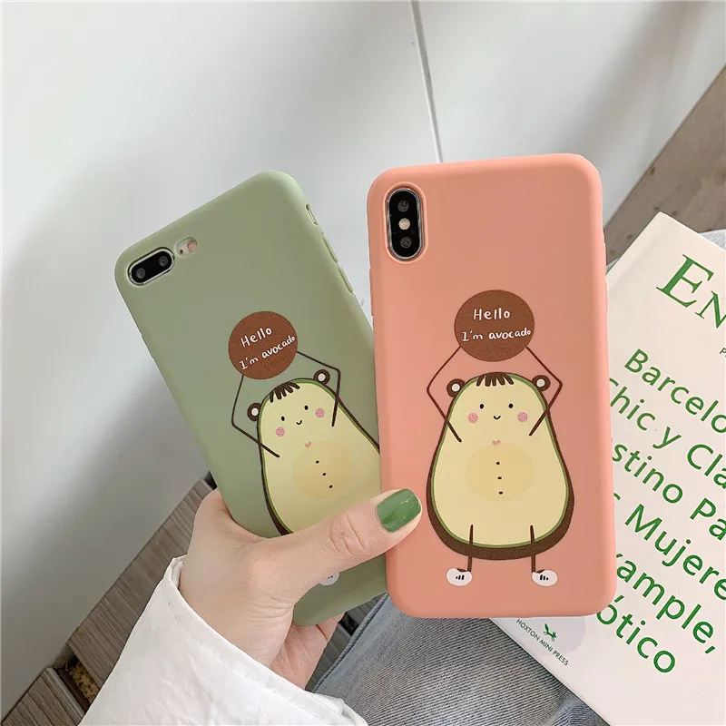 JAMULAR прекрасный авокадо пары Девочки чехол для iPhone 8 Plus X XS MAX XR 7 6s футболка со