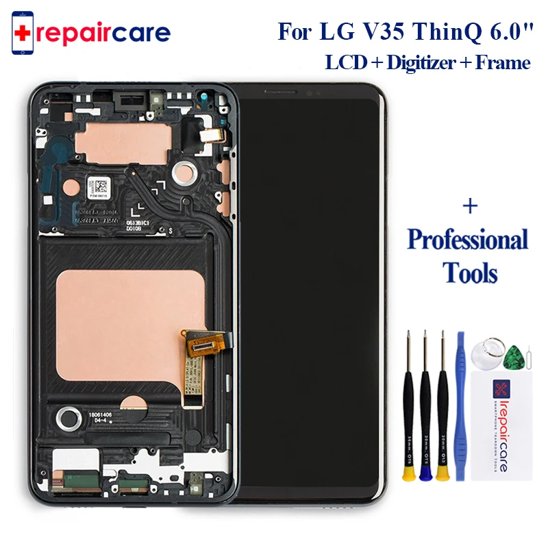 6 0 ''для LG V35 ThinQ ЖК дисплей с сенсорным экраном дигитайзер в сборе рамкой для V30 +