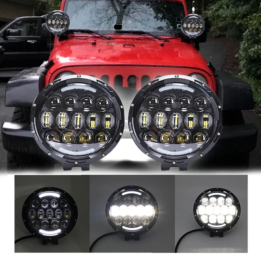 7 дюймовый круглый светодиодный рабочий светильник 105 Вт для Jeep LADA внедорожника