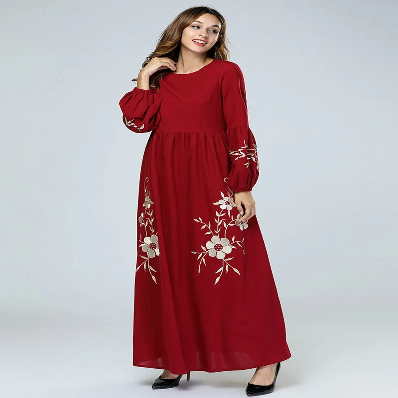 Женское кимоно с длинным рукавом Abaya повседневное платье макси в мусульманском