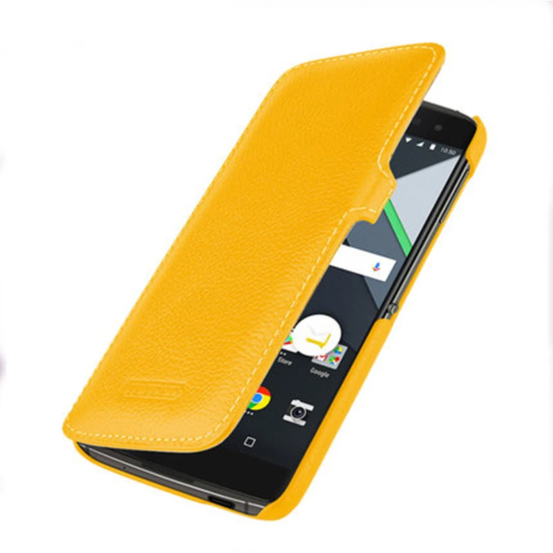 Luxury Cowhide Genuine Leather Case Business Flip Phone Accessories Parts Cover Ultrathin Protection Bag for BlackBerry DTEK60