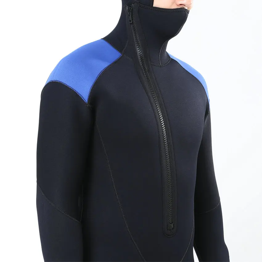 Realon Подводная охота 5 мм неопрен гидрокостюм для мужчин с капюшоном Дайвинг