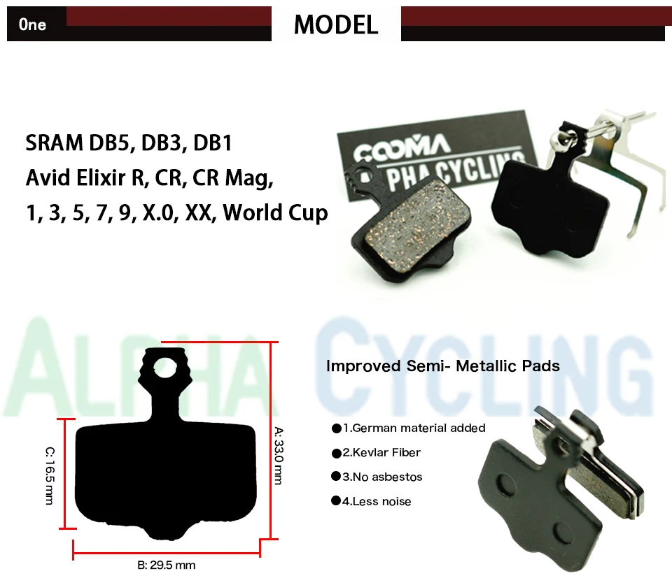 Велосипедные дисковые Тормозные колодки для SRAM DB5 DB3 DB1 Avid Elixir R CR Mag 1 3 5 7 9 X.0 XX World Cup 4