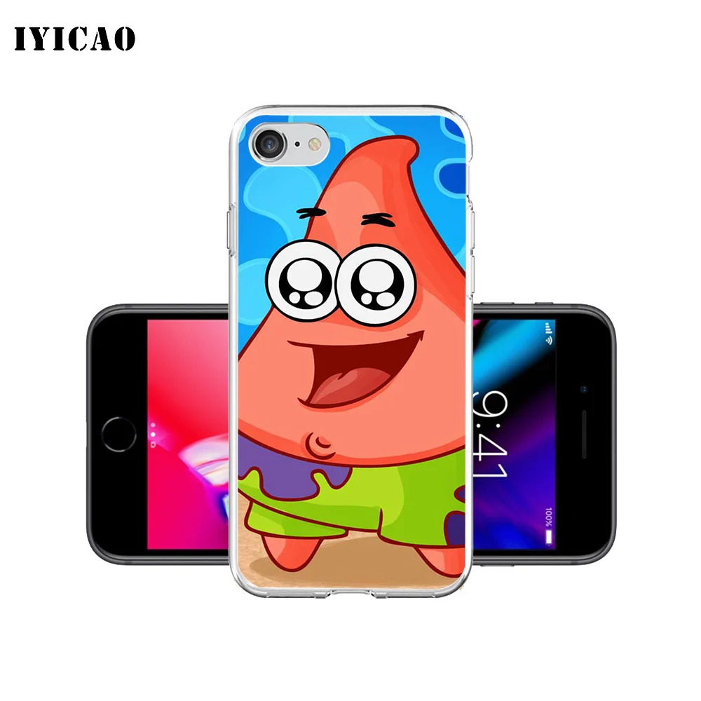 IYICAO Патрик звезда Мягкий силиконовый чехол для телефона iPhone X XR XS MAX 6 6s 7 8 Plus 5 5S SE TPU