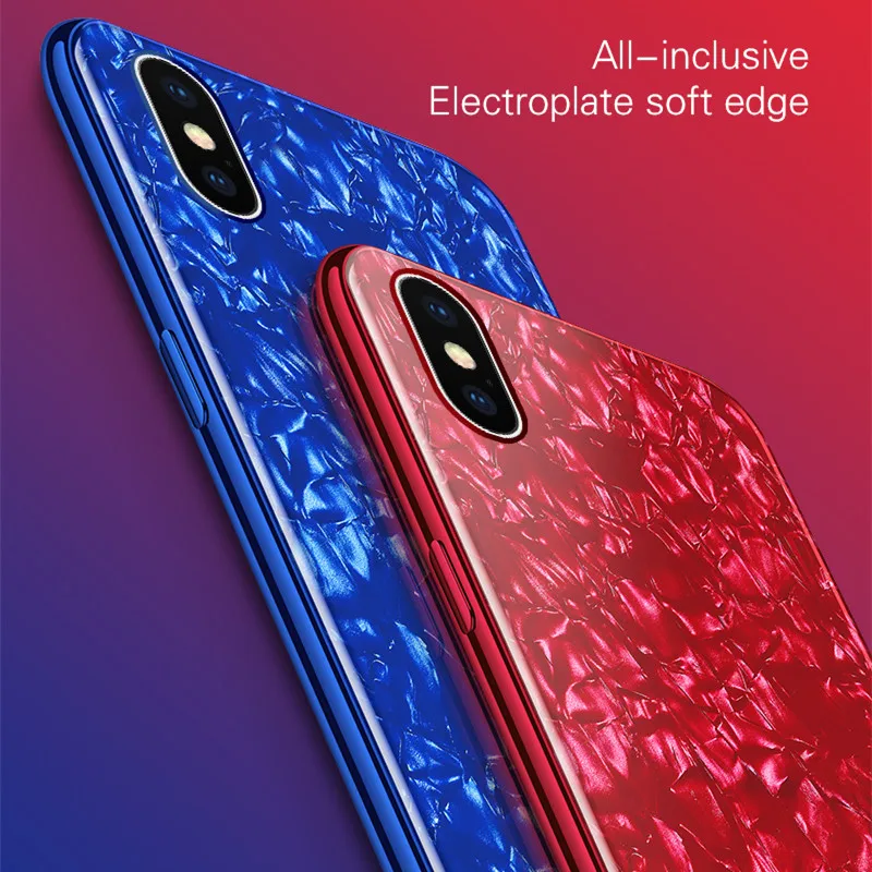 Роскошный ударопрочный чехол из закаленного стекла для iPhone 6 6s 7 8 Plus X Xs Max XR с твердой задней крышкой и мягкой рамкой из силикона на.