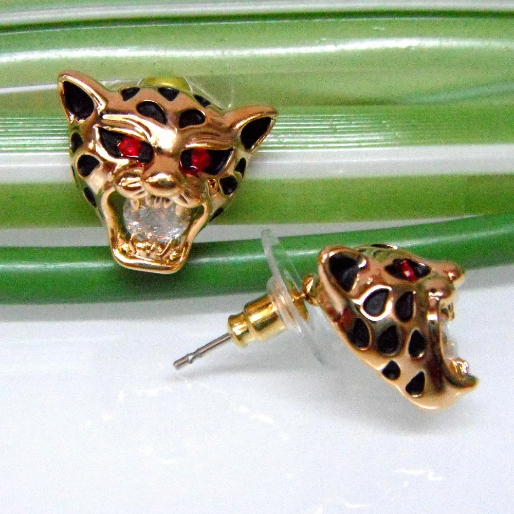 Navachi прозрачный Циркон желтая эмаль голова тигра горный хрусталь кристалл серьги