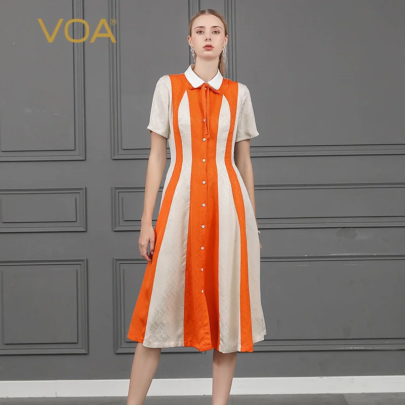 Платье рубашка VOA длинное с коротким рукавом и лентами|Женские платья| |