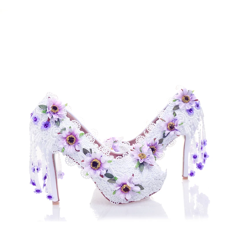 Новейшая дизайнерская модная фиолетовая кружевная Цветочная бахрома для