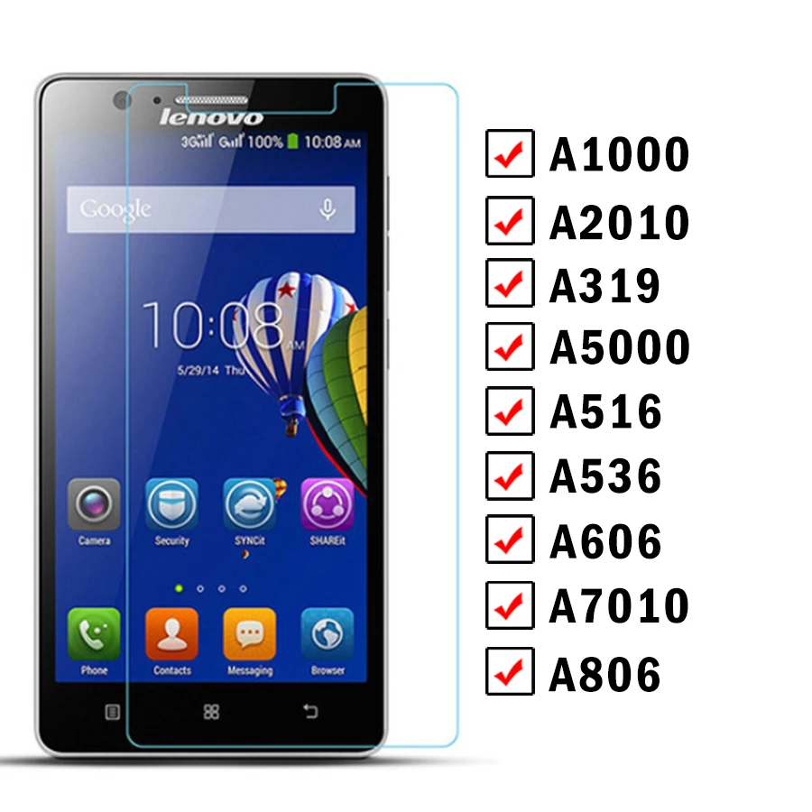 Защитное стекло для экрана Lenovo A5000 A536 A7010 A806 A2010 A1000 A319 A516 Закаленное