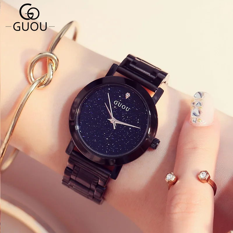 

GUOU Ladies Watch Ladies Luxury Brand Business All Steel Quartz Girl Female Watch Relogios Femininos De Pulso Dames Horloges