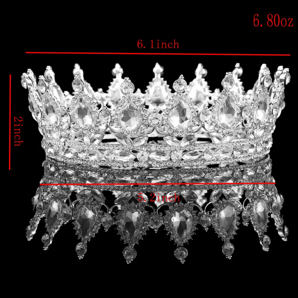 Тиары в стиле барокко Стразы Корона для невесты королева короны Цирконий