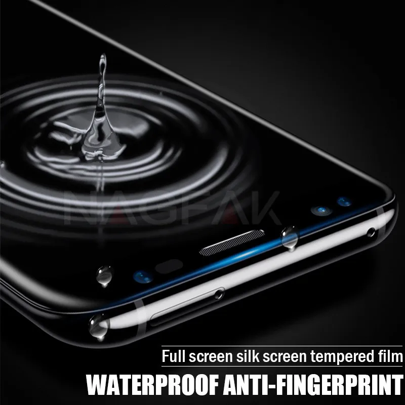 NAGFAK 5D закругленные края полное покрытие экрана протектор для samsung Galaxy S9 S8 Plus Note 8