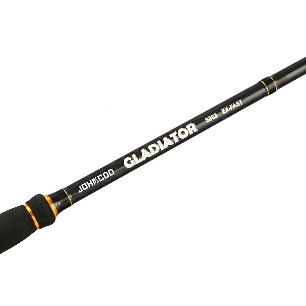 Johncoo Gladiator 2.4m Casting Fishing rod Extra-Fast Action M MH 2 Tips Carbon Rod Test 10-40g Sensitive Fishing pole enlarge
