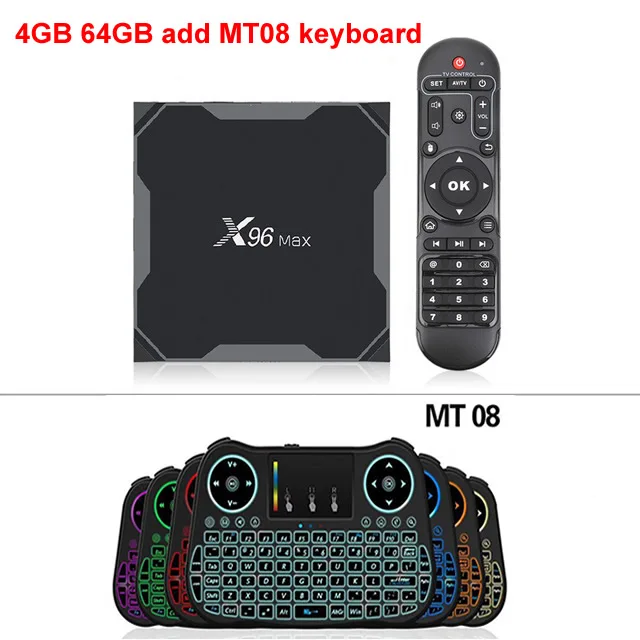 4GB 64GB and MT08 Подлинная X96 MAX Smart tv Box Amlogic S905X2 Android 9,0 LPDDR4 4 Гб ОЗУ 64 Гб ПЗУ 2,4G/5G двойной wifi 1000M Lan BT 4K медиаплеер - Цвет: 4GB 64GB and MT08