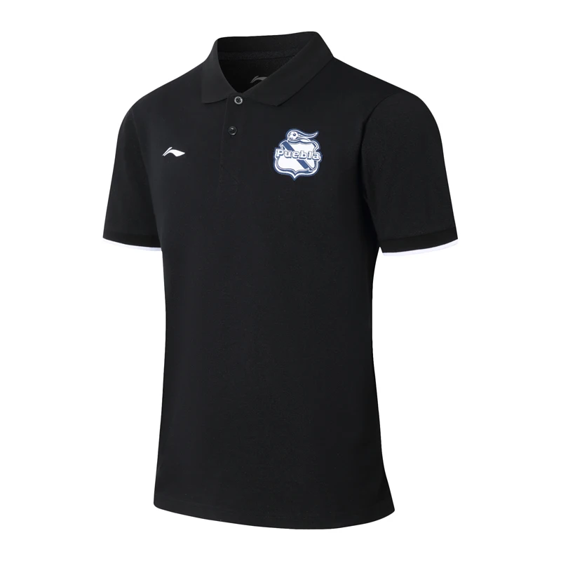 Li Ning Для мужчин Пуэбла Клубная рубашка поло классического кроя дышащая комфорт