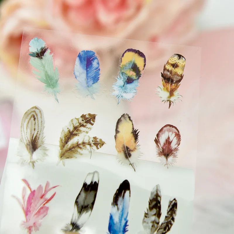 KSCRAFT Colorful Feathers Rub On set for Scrapbooking DIY Projects/Photo Album/Card Making Crafts | Дом и сад