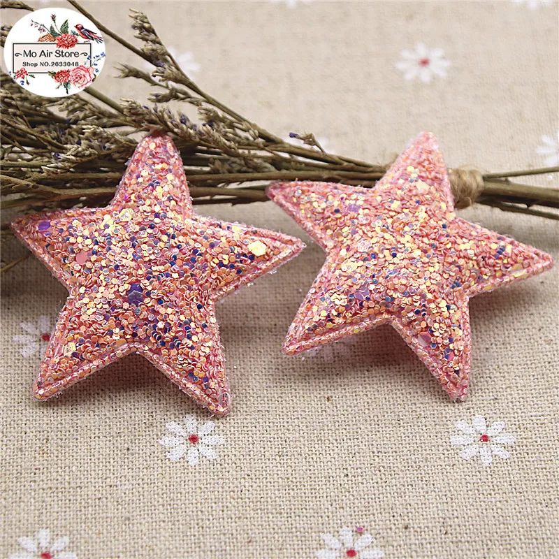 Блестящие фетровые нашивки со звездами 12 шт. аппликации для одежды швейные