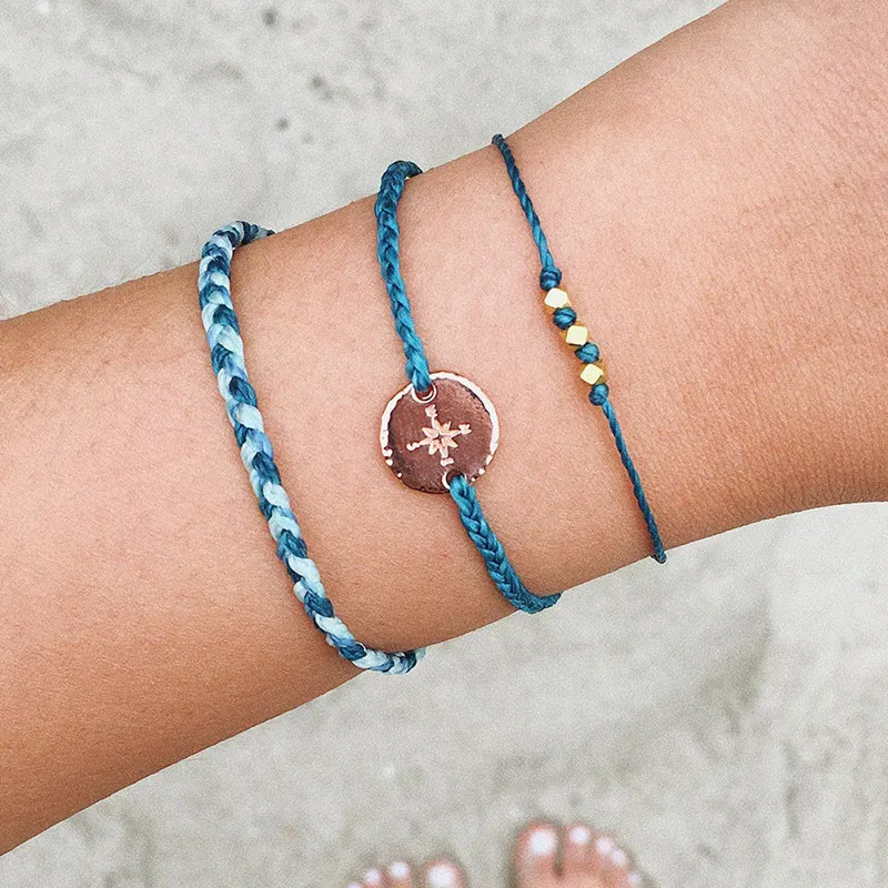 3 шт./компл. простой женский тканый волнистый Круглый Компас бусины ручной работы