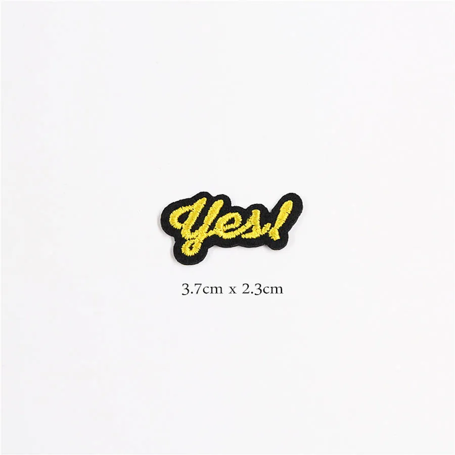 BU165N12 Yes Letter Милые маленькие нашивки с героями мультфильмов, железные аппликации для обуви, аксессуары для одежды, тканевые нашивки BU165 - Цвет: BU165N12 Yes Letter