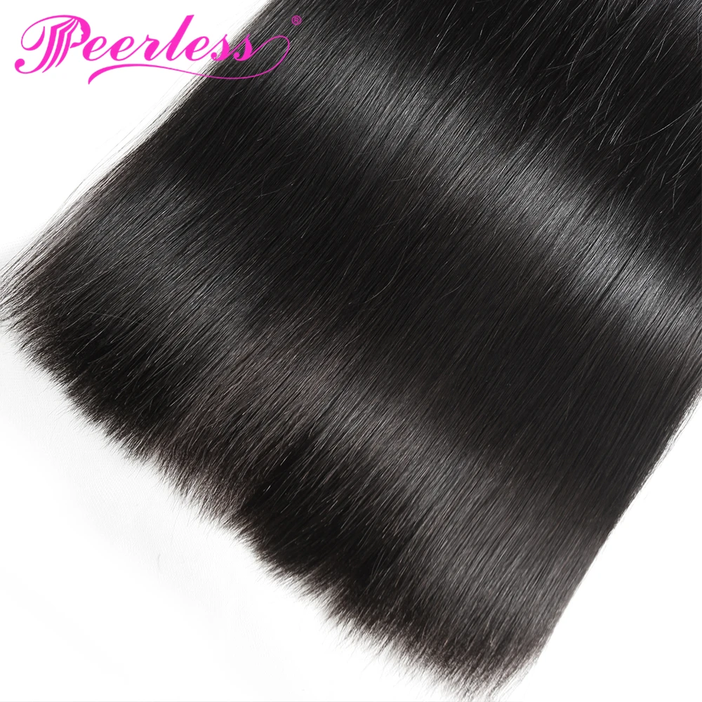 PEERLESS волосы перуанские прямые 3/4 пучки с 5x5 Закрытие 100% Remy человеческие закрытием