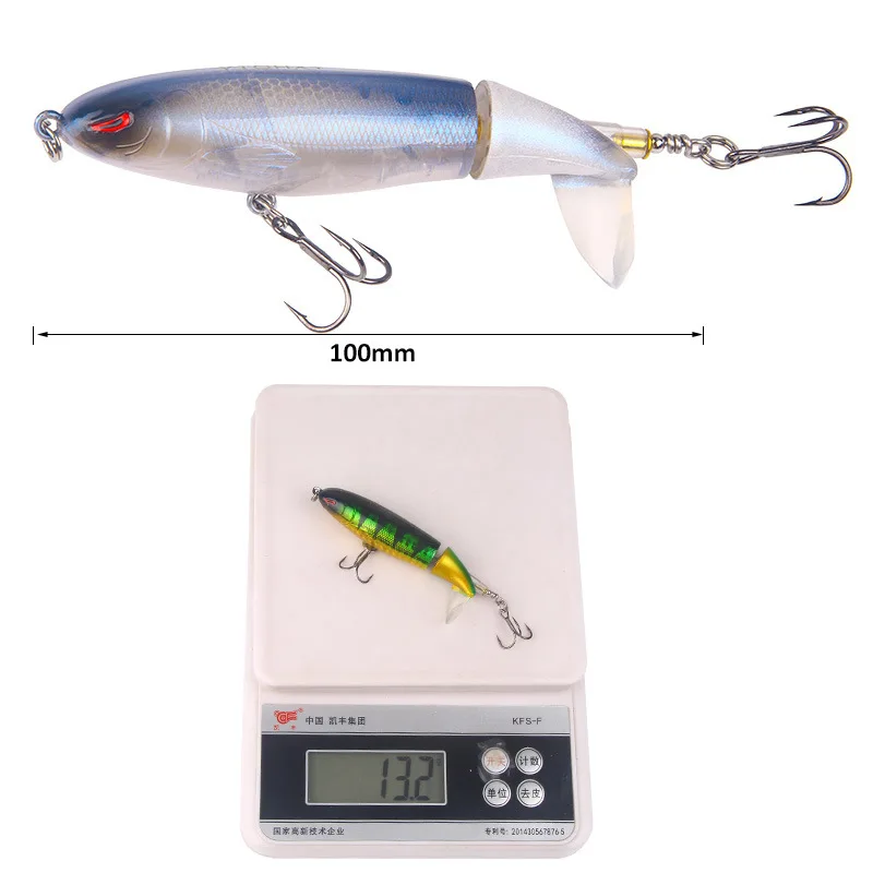 

1pc Popper 10cm 13g Topwater Fishing Lure Artificial pencil Hard Bait floating Soft Rotating Tail pesca Fishing Tackle Geer