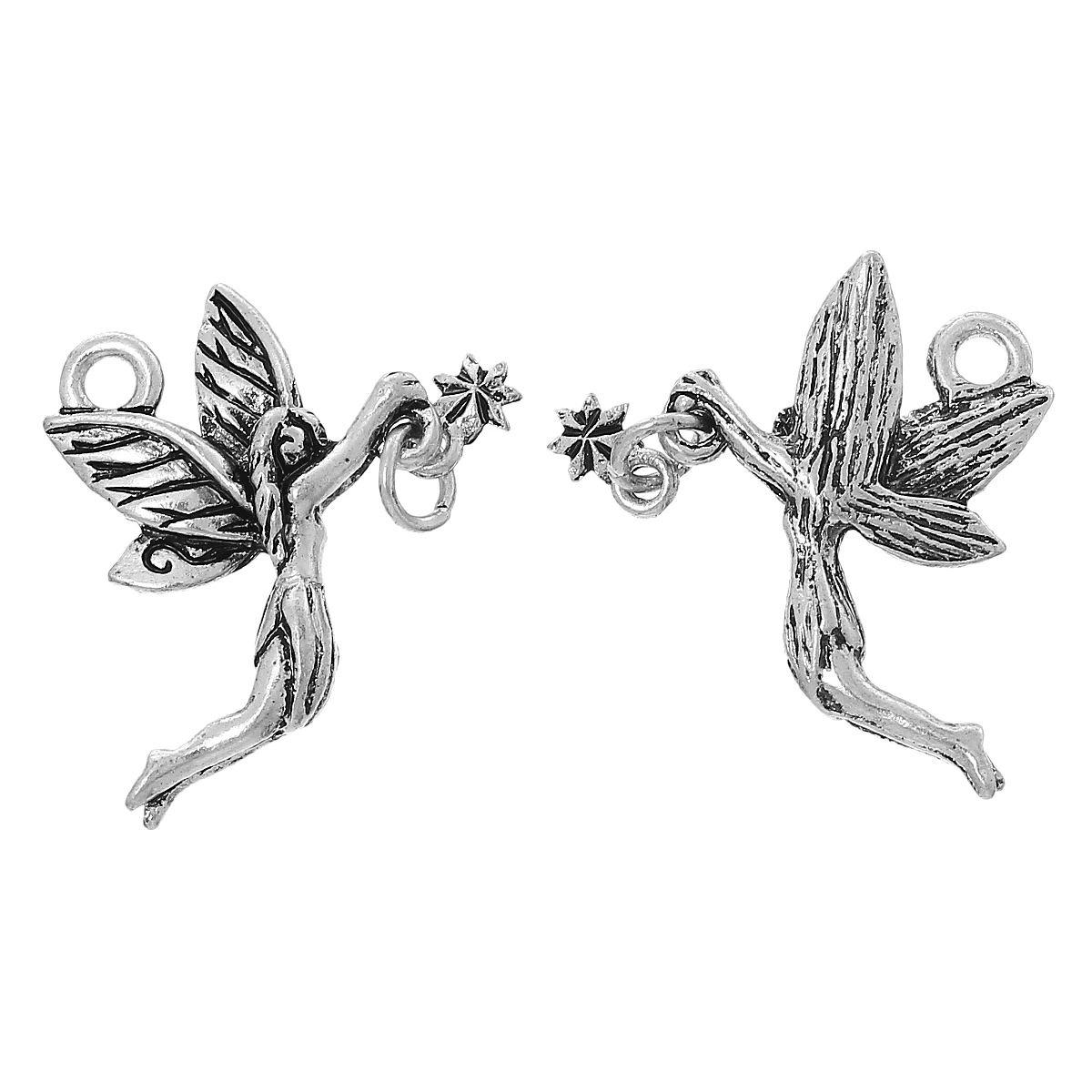 Charm Pendants Fairy Silver Color Snowflake 22mm(7/8&quot)x 21mm(7/8&quot) 10 PCs new |