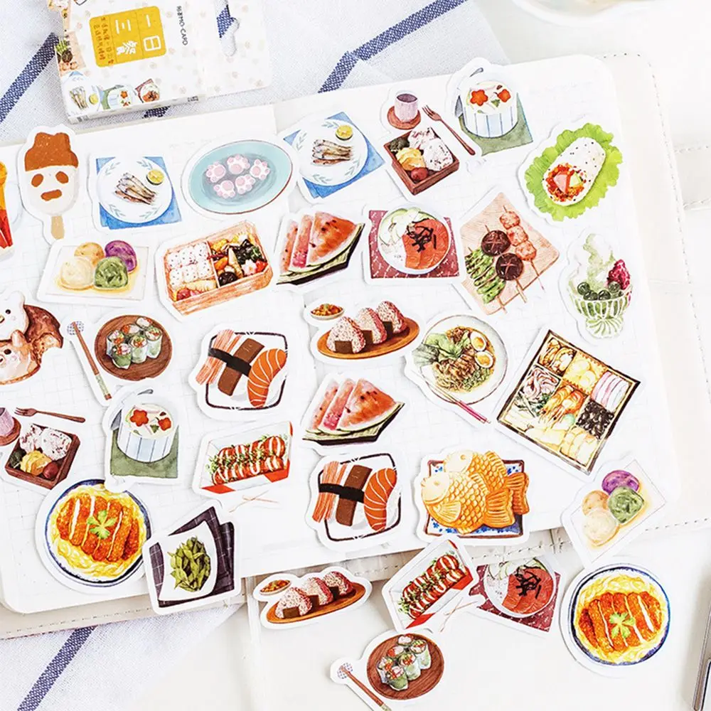 

DIY Delicious Food Sushi Meals Decoration Adhesive Stickers Cartoon Diary Scrapbook Kawaii Stationery Stickers 46PCS/set