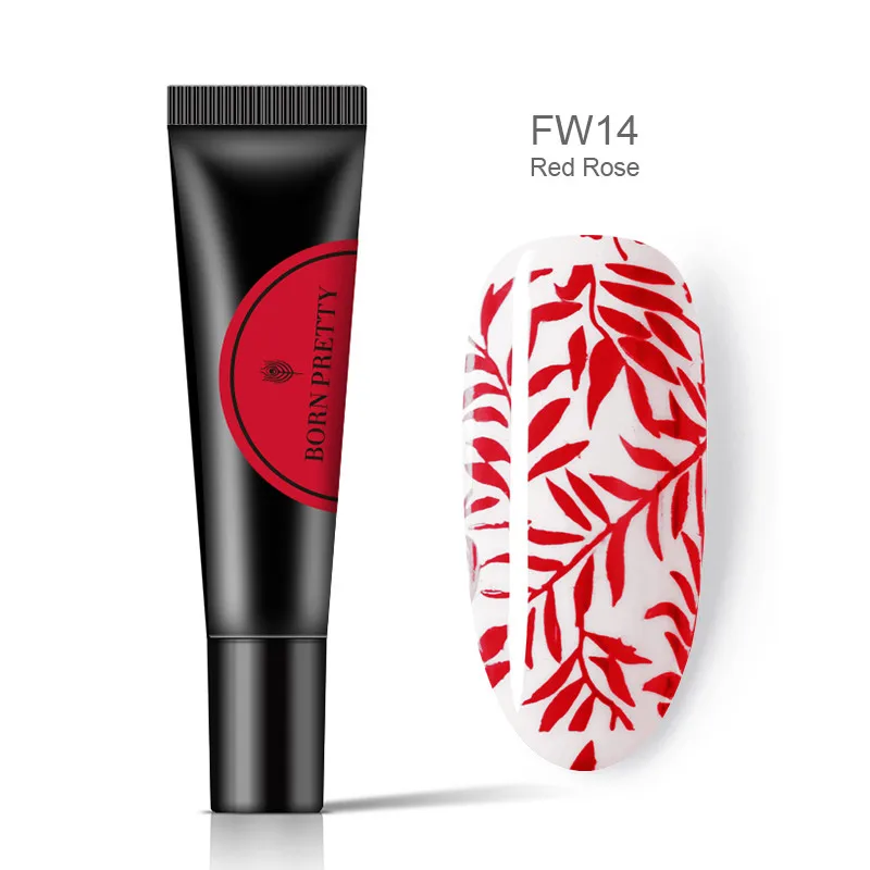 FW14 Гель-лак для ногтей BORN PRETTY, 8 мл, неоновый флуоресцентный лак для тиснения ногтей, цветной лак для тиснения ногтей - Цвет: FW14