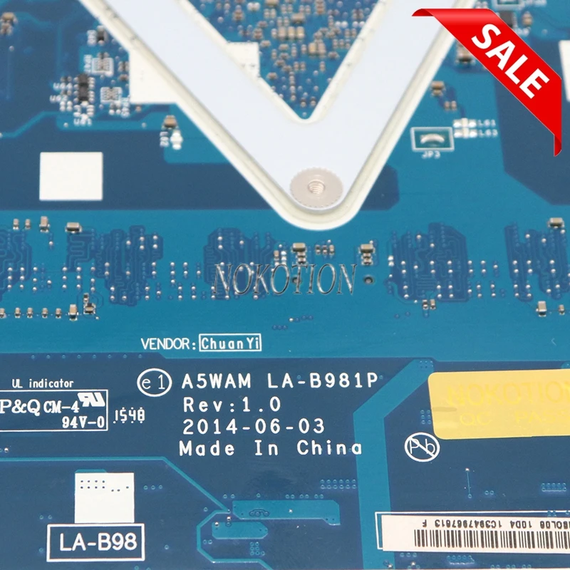NOKOTION абсолютно новая плата! A5WAM LA-B981P REV 1,0 для acer aspire E5-511 E5-511G материнская плата для ноутбука NBMQX11005 NB. MQX11.005