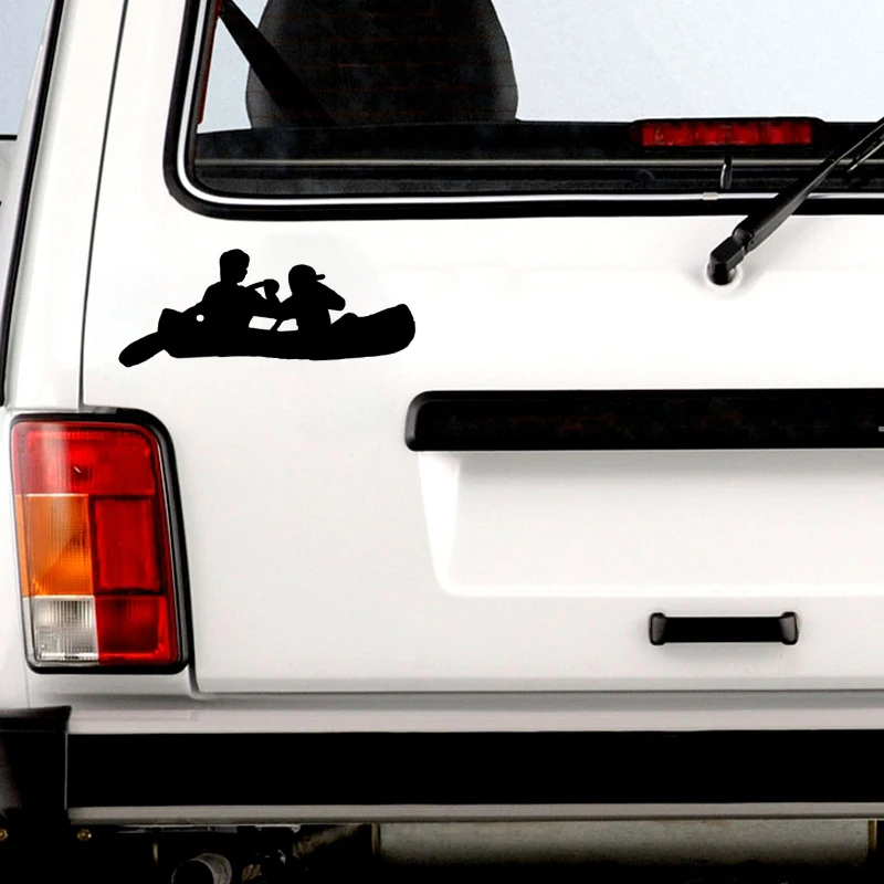 

QYPF 15.1*6CM Fashion Canoe Decor Car Styling Sticker Vinyl High Quality Silhouette C16-1173