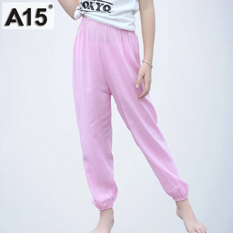 A15 2019 Kids Summer Autumn Anti-mosquito Pants Boys Girls Sports Children Pure Color Trousers Spring Cotton Pajama | Детская одежда и