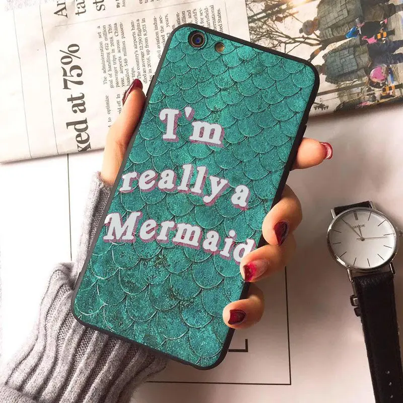Чехол для телефона MaiYaCa Mermaid fish little чехол iphone 7 7plus X 8 8plus 5s 6s plus 6 | Мобильные телефоны